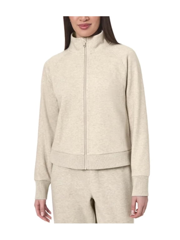 Women's Fleece Full Zip Jacket (US, Alpha, Medium, Regular, Regular, Tan)