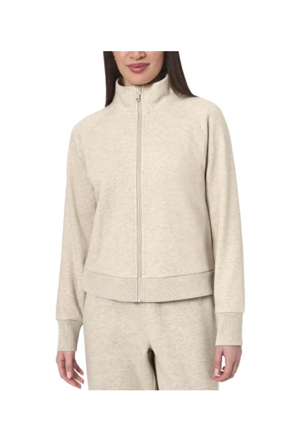 Women's Fleece Full Zip Jacket (US, Alpha, Medium, Regular, Regular, Tan)