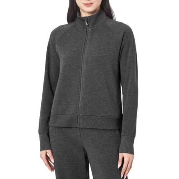 Mondetta Women's Fleece Full Zip Jacket (US, Alpha, X-Small, Regular, Regular, Black)