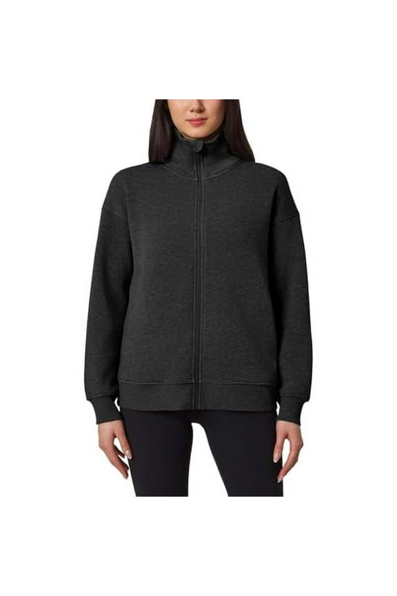 Women's Full Zip Fleece Jacket L Heather Dark Gray