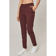 Mondetta Womens High Rise Casual Solid Print Pant, Maroon
