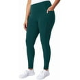 thumbnail image 1 of Mondetta Women's High Rise Ribbed Panel Legging, Green, XX-Large, 1 of 4