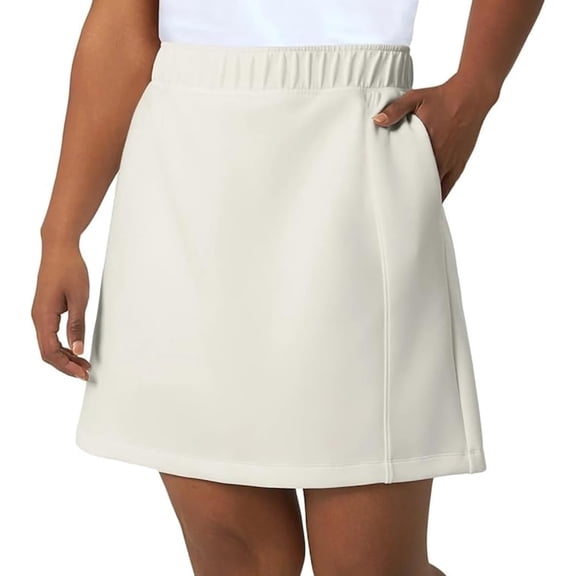 Mondetta Women's Moisture Wicking High Rise Walking Athletic Skort with Pockets (US, Alpha, Small, Regular, Regular, White)
