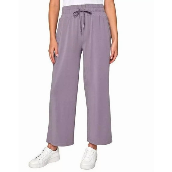 Mondetta Women's High Rise Wide Leg Modal Pant Size: S, Color: Lavender Grey