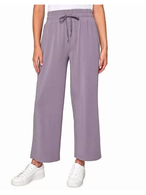Women's High Rise Wide Leg Modal Pant Size: S, Color: Lavender Grey