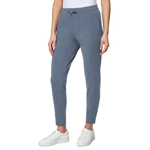 Mondetta Women's High Waist Active Pants Side Pockets Soft Fleece Joggers-Blue / 3X
