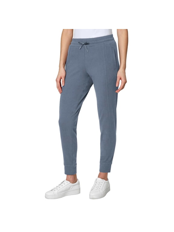 Women's High Waist Active Pants Side Pockets Soft Fleece Joggers-Blue / 3X