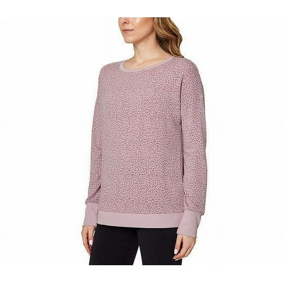 Mondetta Women's Leopard Print Soft Moisture Wicking Relaxed Fit Sweatshirt Top