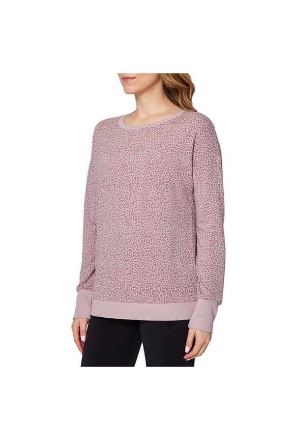 Women's Leopard Print Soft Moisture Wicking Relaxed Fit Sweatshirt Top