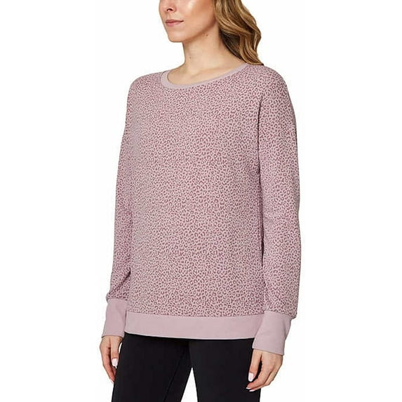 Mondetta Women's Lightweight Printed Sweatshirt Pullover Top (Elderberry, XS)