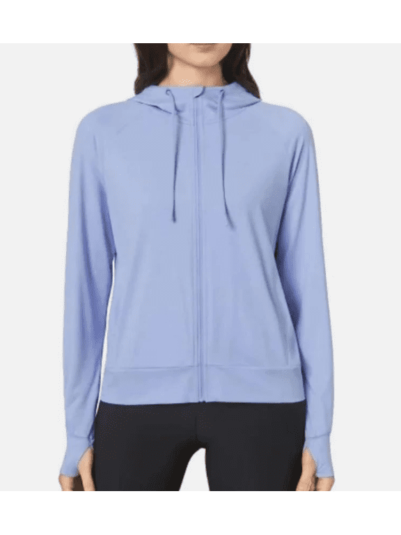 Women's Moisture Wicking Lightweight Full Zip Hoodie Jacket Purple Small
