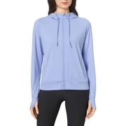 Mondetta Womens Moisture Wicking Lightweight Full Zip Hoodie Jacket with Thumbholes Large/Purple