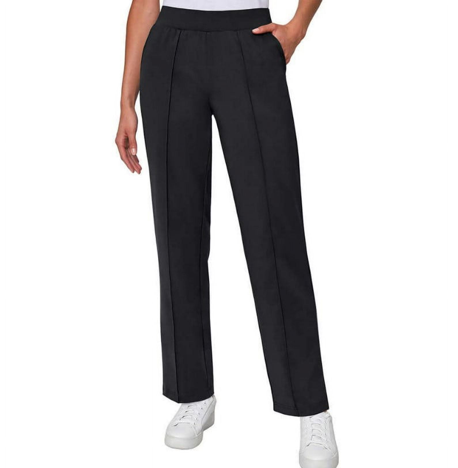 Mondetta Women's Pintuck Straight Leg Pant (Black, XL) - Walmart.com