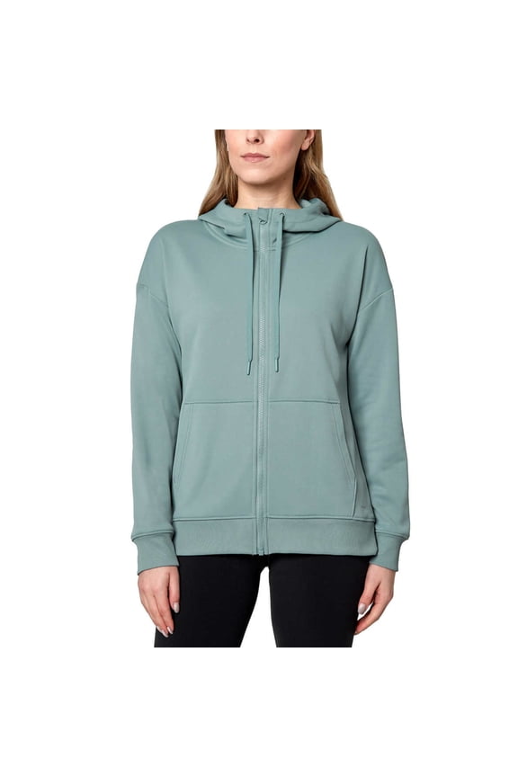 Women's Plus Performance Kangaroo Pocket Moisture Wicking Full Zip Hoodie-Green / 2X
