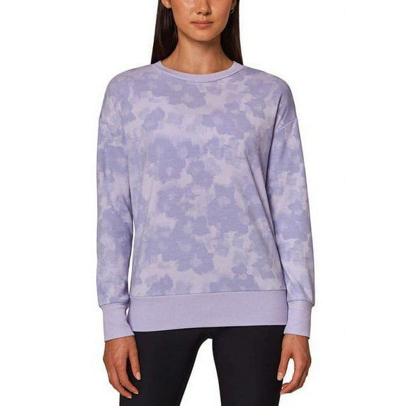 Mondetta Women's Printed Crewneck Active Sweatshirt Size: 2X, Color: Purple