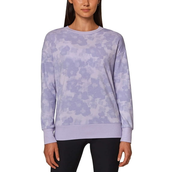 Mondetta Women's Printed Crewneck Active Sweatshirt Size: M, Color: Purple