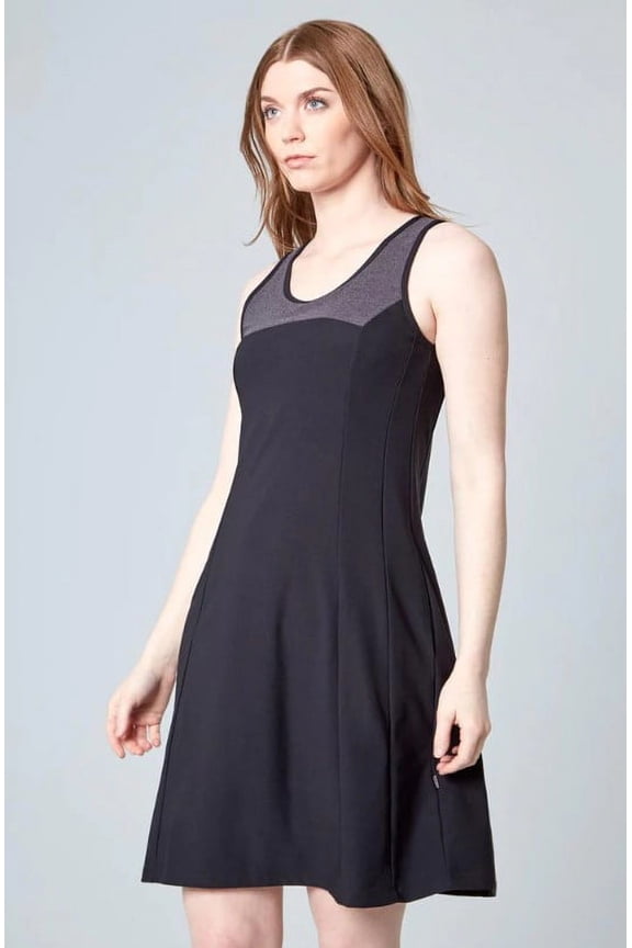 Women's Racerback Sleeveless Active Dress, Black Small