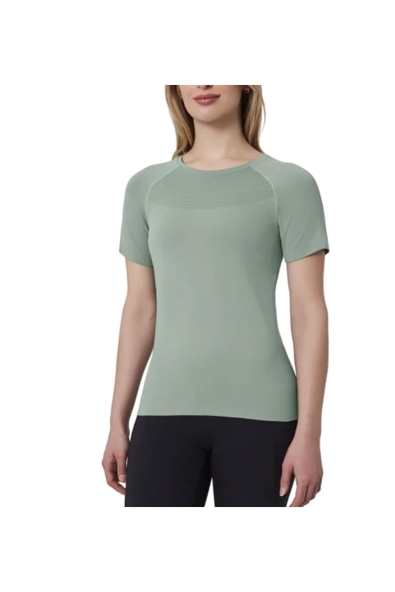 Women's Short Sleeve Fitted Active Seamless T-Shirt (US, Alpha, X-Large, Regular, Regular, Green Bay (Green))