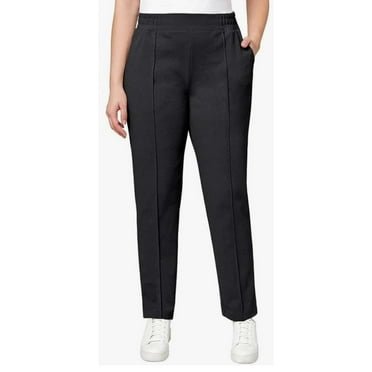 Mondetta Women's Textured Pintuck Straight Leg Pant (Black , X-Large)