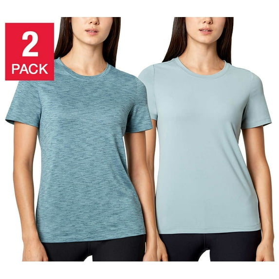 Mondetta Women's Top 2-Pack Active Comfort Tee Size: S, Color: Artic/Abyss Combo