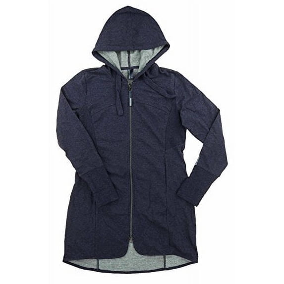 Mondetta Womens Andrea Full Zip Long Length Hooded Jacket (Large, Purple Heather)