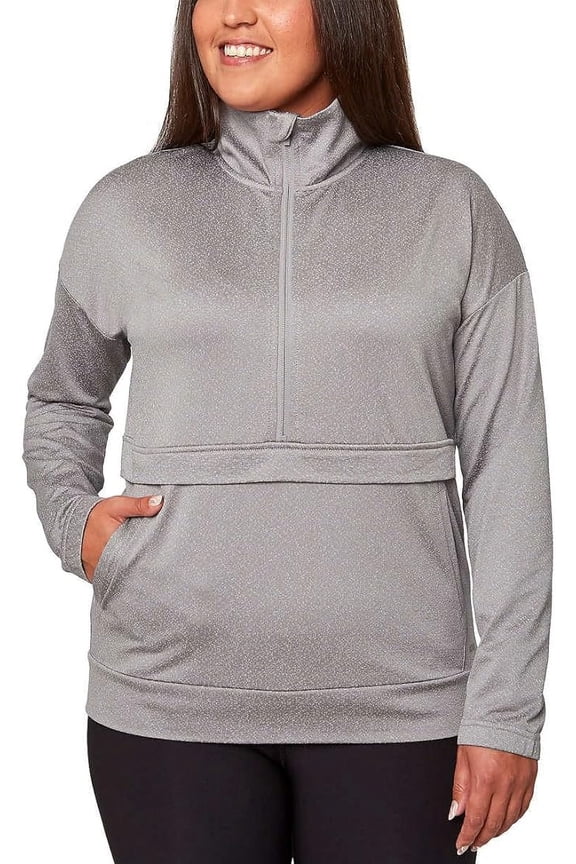 Womens Half Zip Pullover Storm Front Gray XL