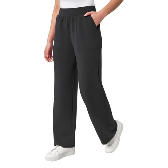 Mondetta Womens Heavyweight Wide Leg Pant (US, Alpha, Large, Regular, Regular, Black)