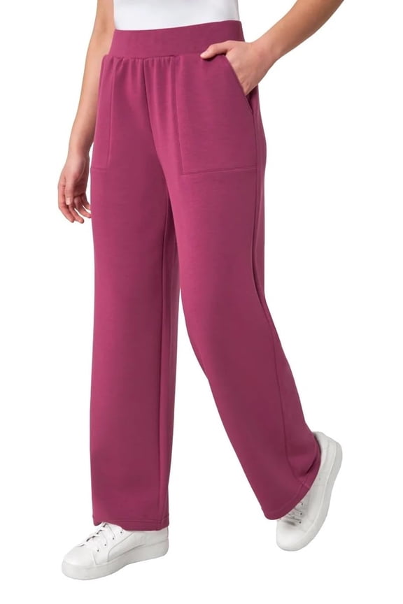 Womens Heavyweight Wide Leg Pant (US, Alpha, Medium, Regular, Regular, Raspberry Coulis)
