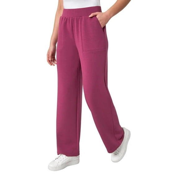 Mondetta Womens Heavyweight Wide Leg Pant (US, Alpha, Medium, Regular, Regular, Raspberry Coulis)