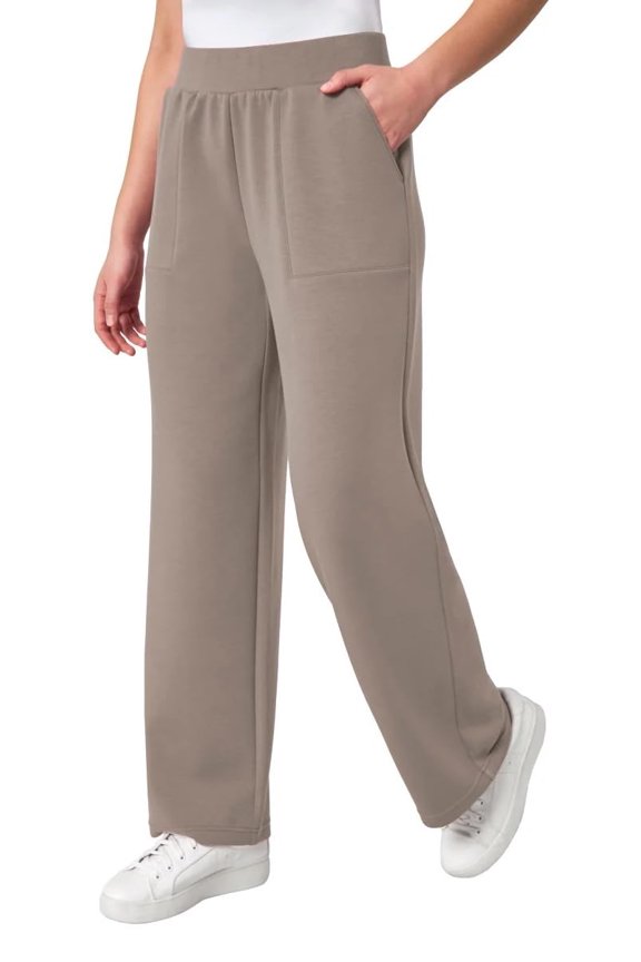 Womens Heavyweight Wide Leg Pant (US, Alpha, Medium, Regular, Regular, Tan)