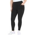 thumbnail image 1 of Mondetta Womens High Rise Ribbed Panel Legging Tight (Black, Medium), 1 of 3