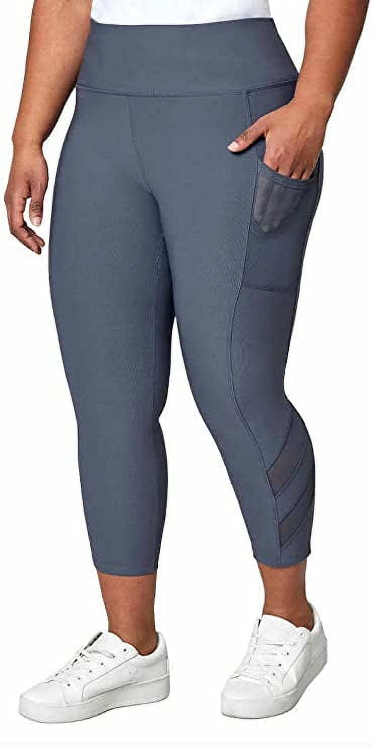 RIOJOY Bubble Capri 3/4 Length Leggings for Women Anti-Cellulite High Waist  Butt Lifting Cropped Gym Leggings