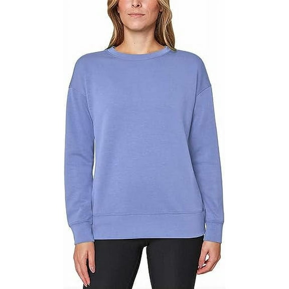 Mondetta Womens Midweight Long Sleeve Crewneck Scuba Sweatshirt (Small, Jacaranda)