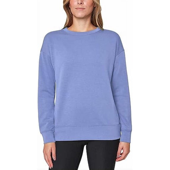 Mondetta Womens Midweight Long Sleeve Crewneck Scuba Sweatshirt (Small, Jacaranda)