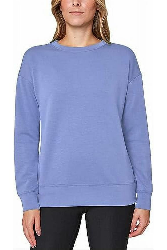 Womens Midweight Long Sleeve Crewneck Scuba Sweatshirt (Small, Jacaranda)