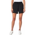 thumbnail image 1 of Mondetta Womens Midweight Ribbed Scuba Short (Black,XX-Large), 1 of 4