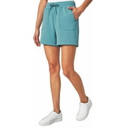 Mondetta Womens Midweight Ribbed Scuba Short (US, Alpha, X-Large, Regular, Regular, Adriatic Blue)