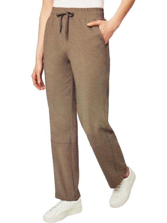 Womens Straight Leg Pull On Pant (Brindle, M)