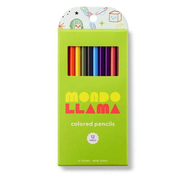 Mondo Llama Colored Pencils 12 Count - 2-Pack