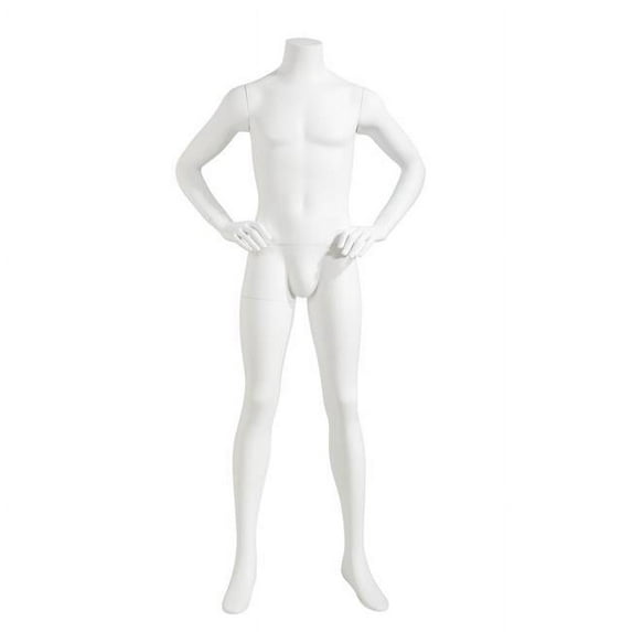 Mondo Mannequins' Derek Headless Male Mannequin in Matte White (Pose 3)