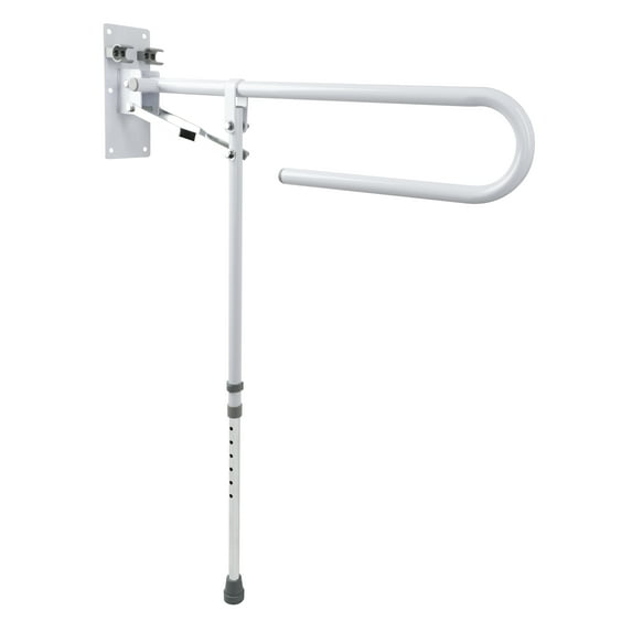 Mondo Medical Bathroom Toilet Grab Bar - White Foldable Toilet Support Aid Rail