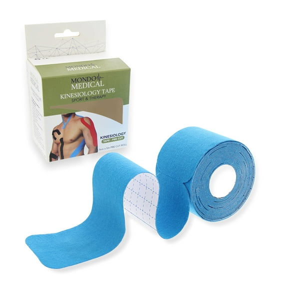 Mondo Medical Kinesiology Tape Precut 2inx16ft Body Tape Blue Athletic Tape