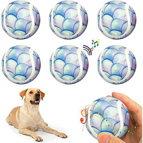 Mondon Tennis Balls for Dogs Fun Squeaky Dog Toys Chew Toys for Exercise and Training | SHOPBOP 6-Pack Colorful Easy-to-Grip Pet Dog Balls | 2.6" Pet Toys for Small and Large Dogs