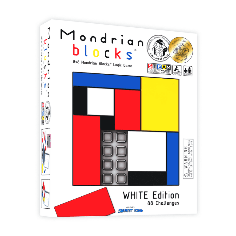 Mondrian Blocks White Edition Puzzle Game for Learning and Play