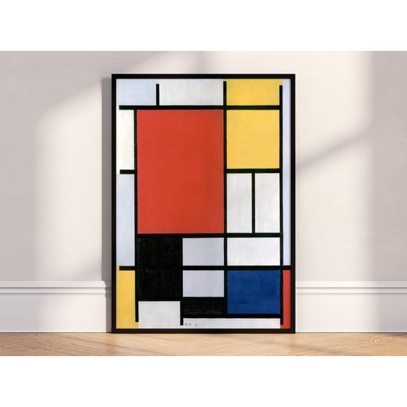 Mondrian Geometric Blocks Abstract Shapes Bauhaus Style, Unframed Poster