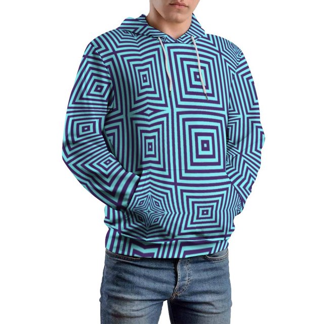 Mondrian Geometry Casual Hoodies Men Modern Art Retro Design