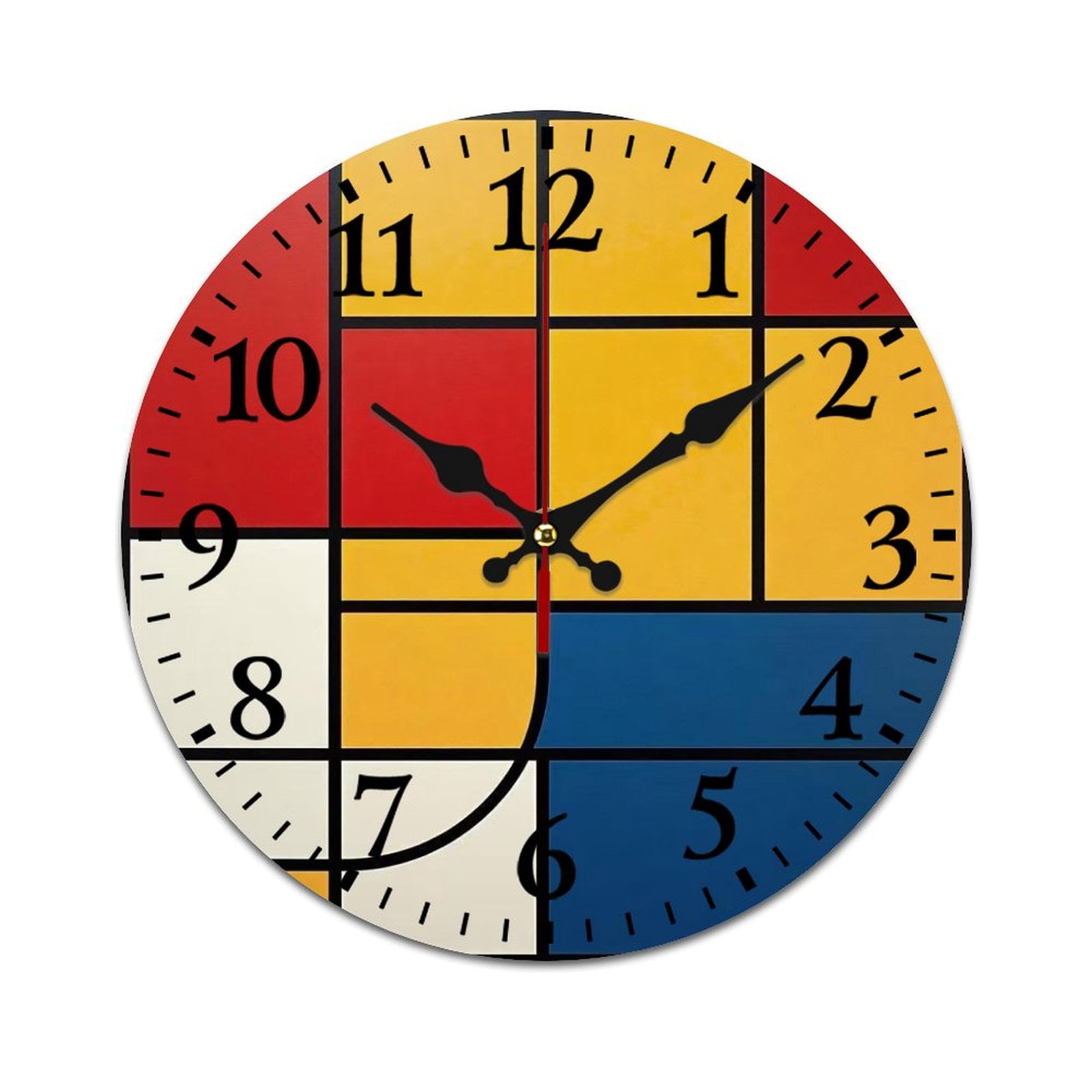 Mondrian Inspired（10） Wall Clock Modern Design Clocks Wall Hanging Home ...