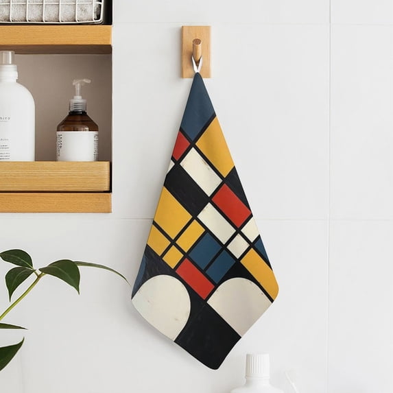 Mondrian Inspired(20) Towels for Bathroom, Kitchen, Gym, Towels, Soft, Highly Absorbent, Hanging Towel with Hanging Eyelet