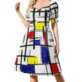 thumbnail image 1 of Mondrian Minimalist De Stijl Modern Art ? epitomegirl ShortSleeved Dress summer dress daily dress summer 2025 women, 1 of 5