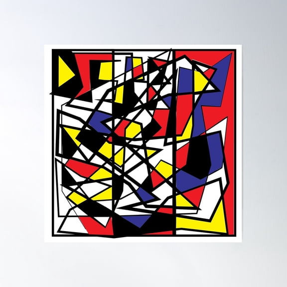 Mondrian Pattern Poster Wall Art, Modern Wall Decor For Living Room Bedroom, 24x24 UNFRAMED